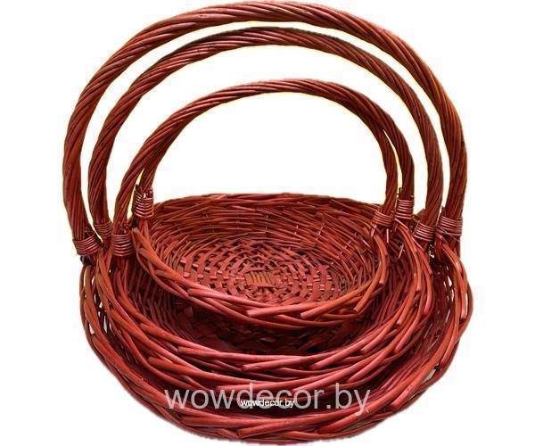 Набор плетеных корзин (ива), 4 шт. красный
