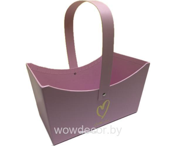 Коробка под цветы  20*13*11см, нежно-розовый