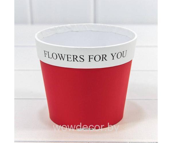 КОРОБКА ДЛЯ ЦВЕТОВ 10,5*12 "FLOWERS FOR YOU" КРАСНЫЙ