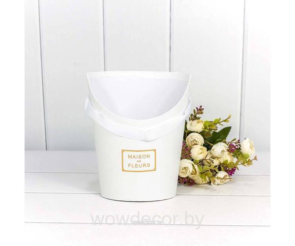 КОРОБКА "ВАЗА ДЛЯ ЦВЕТОВ" 15,5*12*19 "MAISON DES FLEURS" БЕЛЫЙ