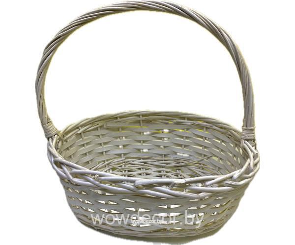 Корзина плетеная (ива): 40*40*15H*41HH, 1 шт., белый
