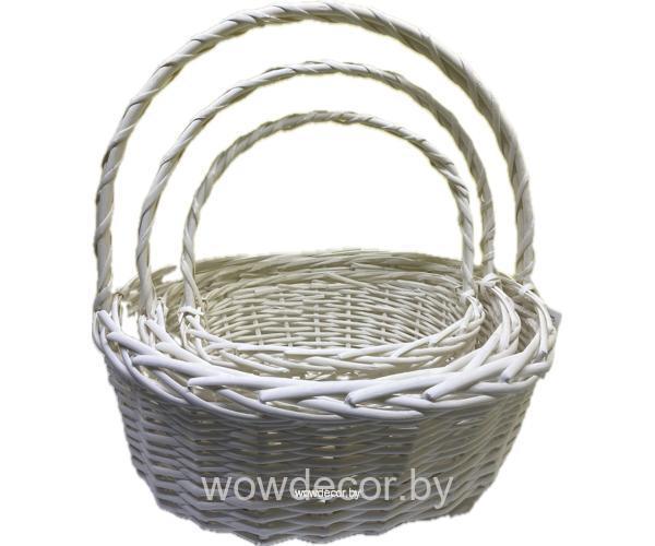 Набор корзин (ива), 42*34*16*41CM, 36*29*14.5*37CM, 29*22*13*32CM,3 шт., белый