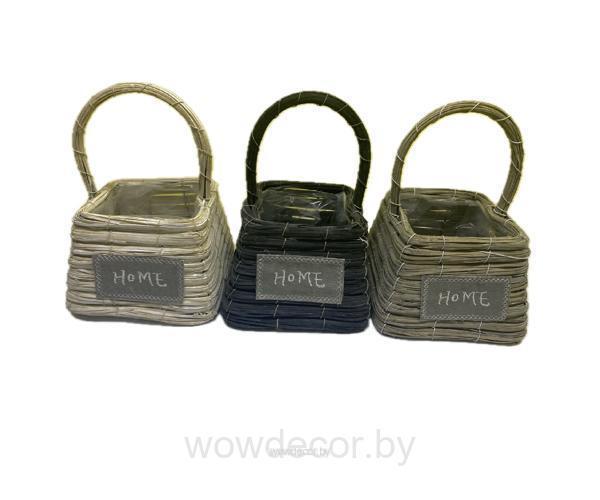 Корзина плетеная (ротанг/ива) 20*H13*15*HH28