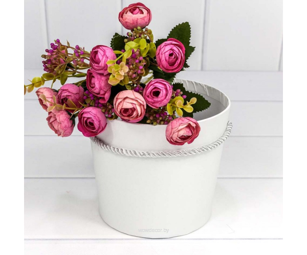 Коробка "Ваза для цветов" 15*13 с ручкой Белый