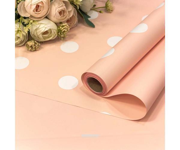 Плёнка 0,58*10м матовая "Горошек" 60мкм Абрикосовый 1/30 Арт: 001325/23