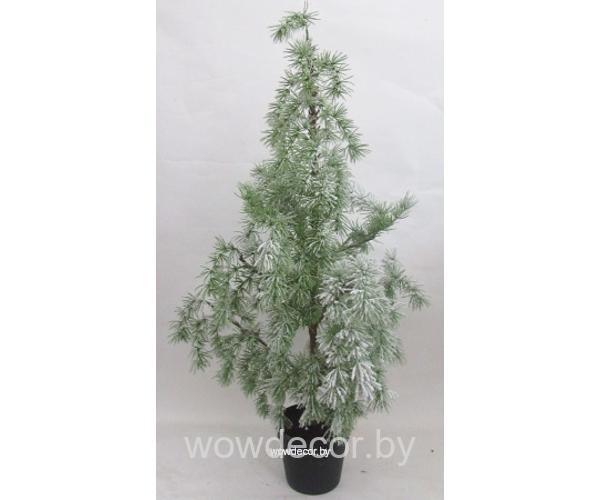 Декоративное изделие "Лиственница заснеженная в горшке", H105 см