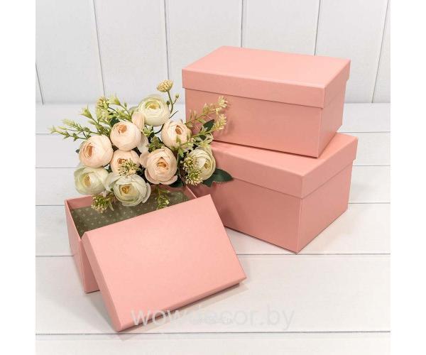 Коробки Прямоугольные Набор 3 в 1 22*15*11,5 Розовый