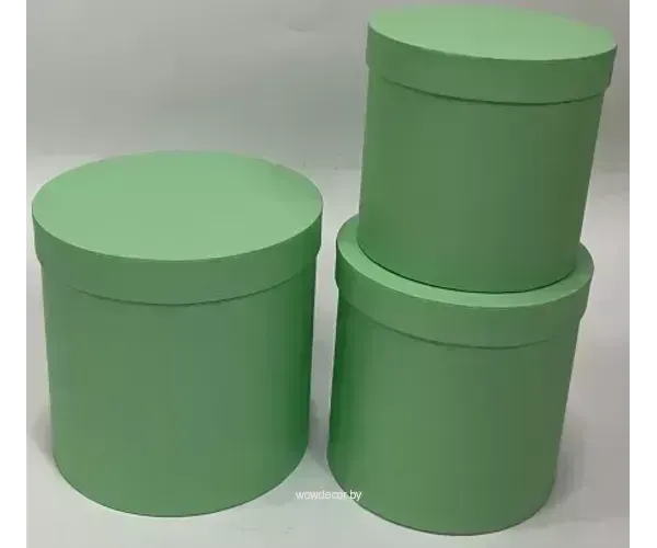 Набор коробок с крышкой,19,5х19 см, 17,5х17 см, 15,5х15 см, 3 шт., ментол