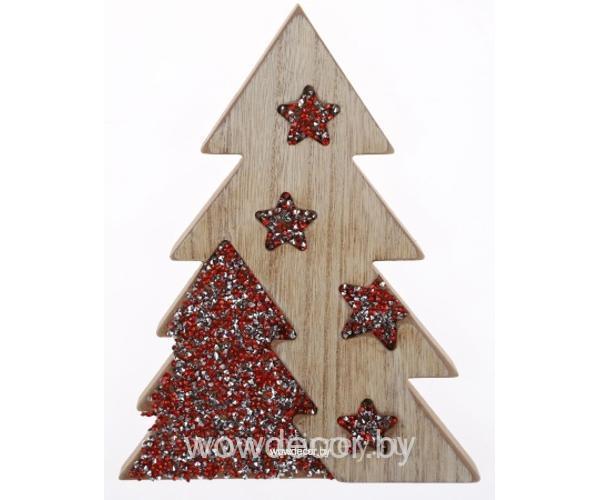 Новогоднее декоративное изделие "Ель" 21x16x2 см, 1 шт.