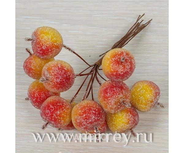 Связка  яблок на проволоке, D2 см, 10 шт., оранжевый