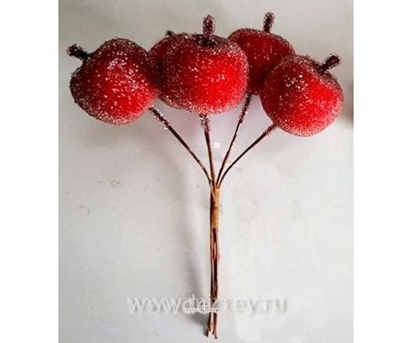 Связка яблок на проволоке, D2 см, 10 шт., красный